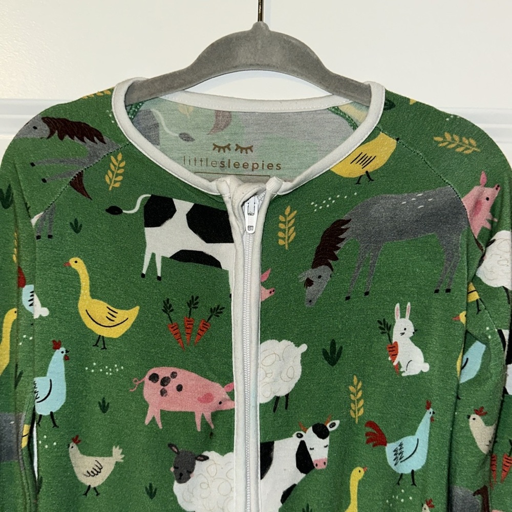 Little Sleepies Farm Animals Zippy Convertible Romper